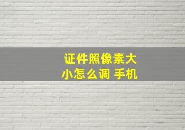 证件照像素大小怎么调 手机